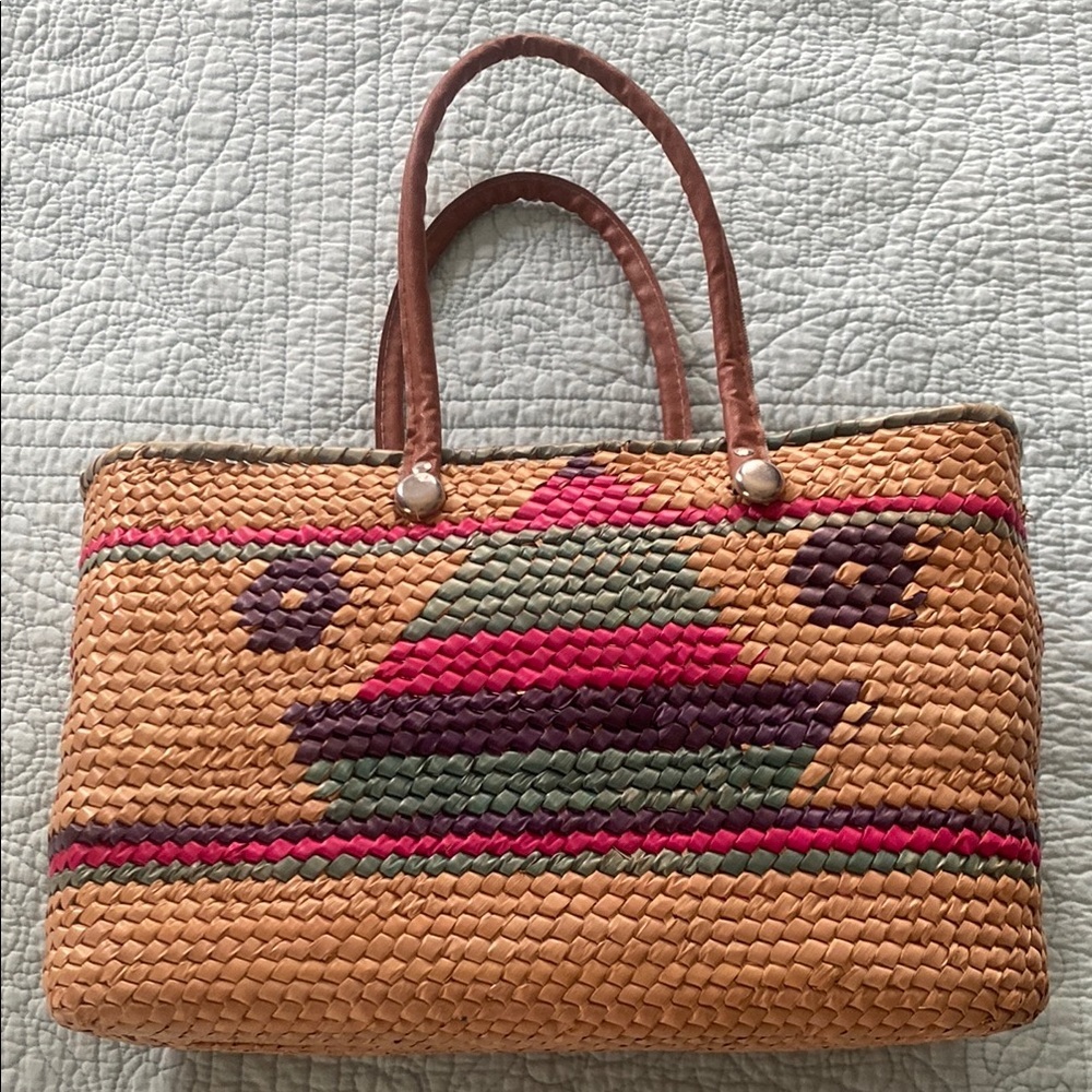 Handcrafted Woven Tote Bag - Multicolor